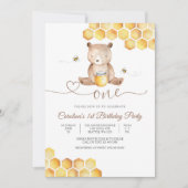 Invitation pour le 1er anniversaire de Ourson Mign (Devant)