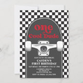 Invitation pour le 1er anniversaire de Skateboard (Devant)