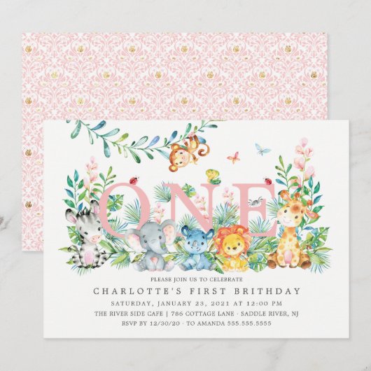 Invitation pour le 1er anniversaire de Sweet Safar (Devant / Derrière)