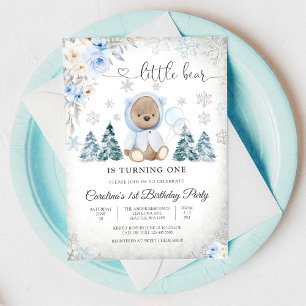 Invitation pour le 1er anniversaire de Teddy Bear