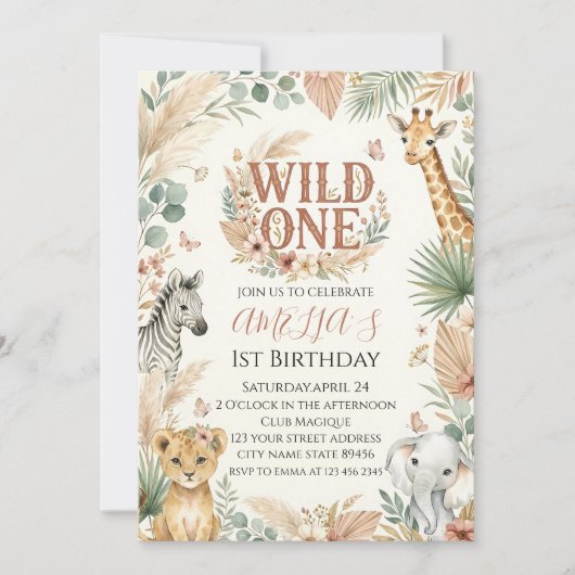 Invitation pour le 1er anniversaire de Wild One Ph (Devant)