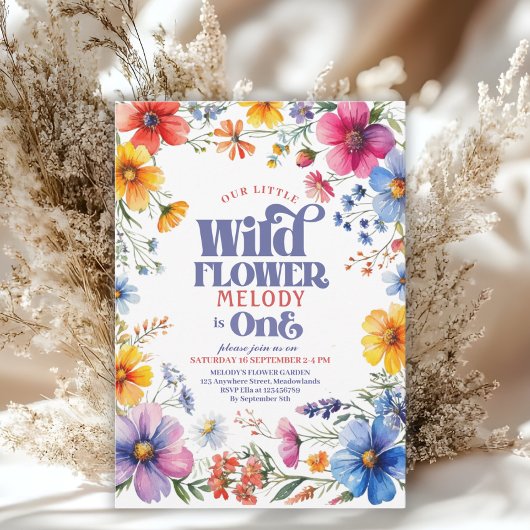 Invitation pour le 1er anniversaire de Wildflower