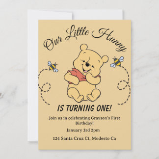 Invitation pour le 1er anniversaire de Winnie l'ou