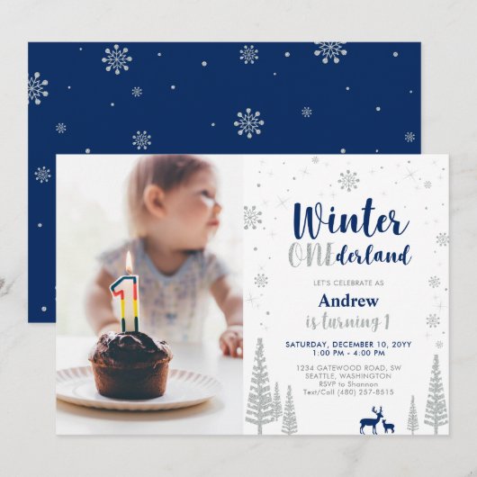 Invitation pour le 1er anniversaire de Winter Oned (Devant / Derrière)