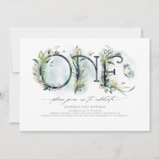 Invitation pour le 1er anniversaire du bébé verdoy (Devant)