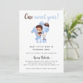 Invitation pour le 1er anniversaire du garçon avec (Debout devant)