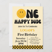 Invitation pour le 1er anniversaire d'un garçon he (Devant)