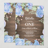 Invitation pour le 1er anniversaire d'une fille, f (Devant / Derrière)