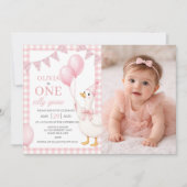 Invitation pour le 1er anniversaire d'une fille ro (Devant)