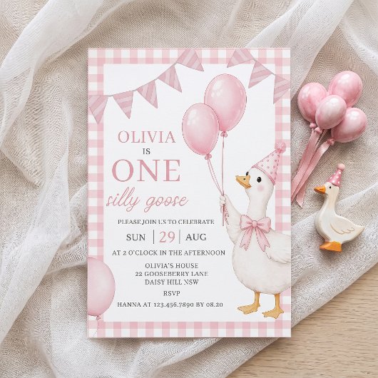 Invitation pour le 1er anniversaire d'une fille ro