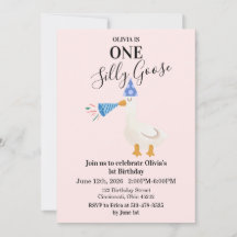 Invitation pour le 1er anniversaire d'une oie idio