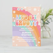 Invitation pour le 1er anniversaire Groovy Rainbow (Debout devant)