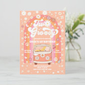 Invitation pour le 1er anniversaire Groovy Rainbow (Debout devant)