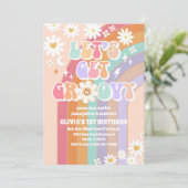 Invitation pour le 1er anniversaire Groovy Rainbow (Debout devant)