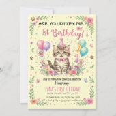 Invitation pour le 1er anniversaire, Kitty Fleur C (Devant)