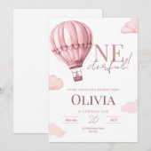 Invitation pour le 1er anniversaire Onederful, Mon (Devant / Derrière)