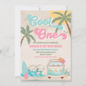 Invitation pour le 1er anniversaire Retro Surf (Devant)