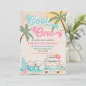 Invitation pour le 1er anniversaire Retro Surf (Debout devant)