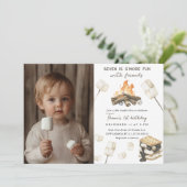 Invitation pour le 1er anniversaire S'more Fun Cam (Debout devant)