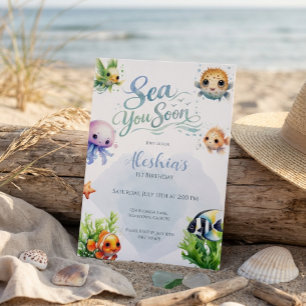 Invitation pour le 1er anniversaire sous la mer