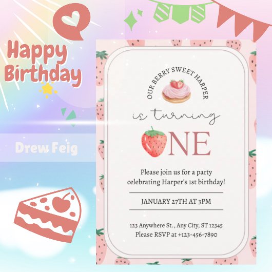 Invitation pour le 1er anniversaire sur le thème B