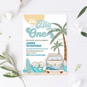 Invitation pour le 1er anniversaire Surfs Up