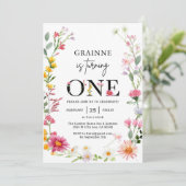 Invitation pour le 1er anniversaire Thème Fleur Sa (Debout devant)