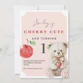 Invitation pour le 1er Anniversaire Thème Ourson M (Devant)