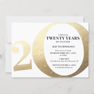 Invitation pour le 20e anniversaire de l'entrepris