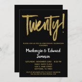 Invitation pour le 20e anniversaire de mariage Bla (Devant / Derrière)