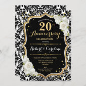 Invitation pour le 20e anniversaire - Noir Blanc O (Devant / Derrière)