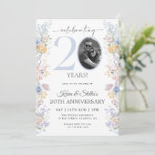 Invitation pour le 20ème anniversaire avec motif f (Debout devant)