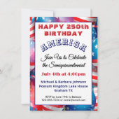 Invitation pour le 250e anniversaire d'Amérique à (Devant)