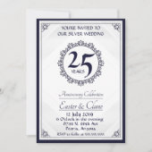 Invitation pour le 25e anniversaire de mariage en  (Devant)