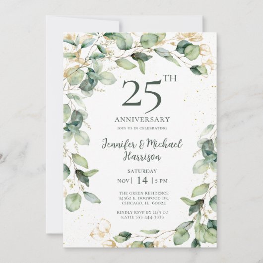 Invitation pour le 25e anniversaire Eucalyptus (Devant)