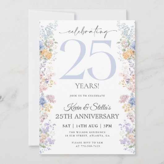 Invitation pour le 25e anniversaire floral avec ph (Devant)