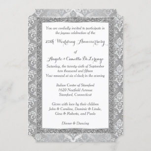 Invitation pour le 25e anniversaire   Paillettes a