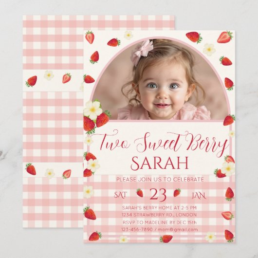 Invitation pour le 2e anniversaire de Two Sweet Be (Devant / Derrière)