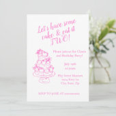 Invitation pour le 2e anniversaire - Thème gâteau (Debout devant)