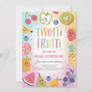 Invitation pour le 2e anniversaire Twotti Frutti T