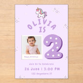 Invitation pour le 2ème anniversaire de Bébé Fille (Recto)