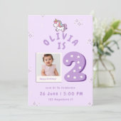 Invitation pour le 2ème anniversaire de Bébé Fille (Debout devant)