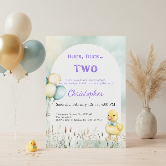 Invitation pour le 2ème anniversaire Thème Canard