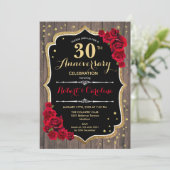 Invitation pour le 30e anniversaire - Bois rustiqu (Debout devant)