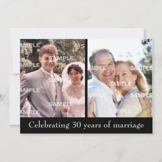 Invitation pour le 30e anniversaire de mariage (Devant)