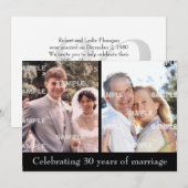 Invitation pour le 30e anniversaire de mariage (Devant / Derrière)