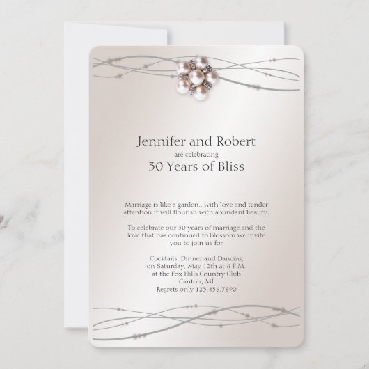 Invitation pour le 30e anniversaire de mariage de (Devant)