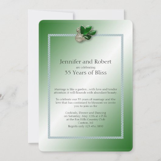 Invitation pour le 35e anniversaire de mariage de  (Devant)