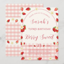 Invitation pour le 3e anniversaire Berry Sweet Str