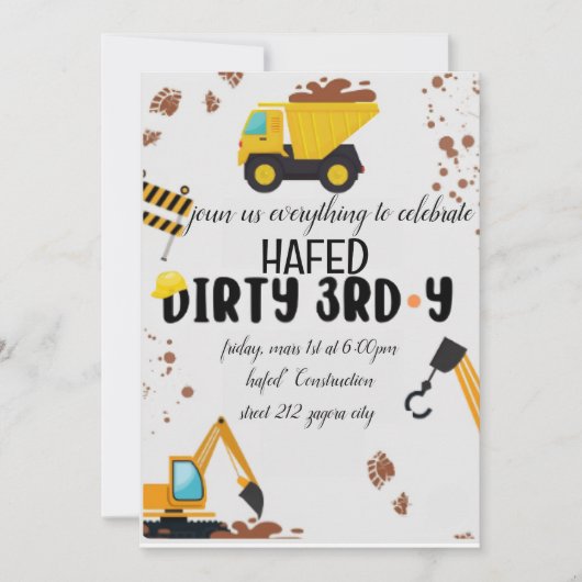 Invitation pour le 3e anniversaire sale (Devant)